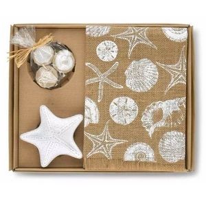 Mud Pie Towel Set seashells beach starfish Soap